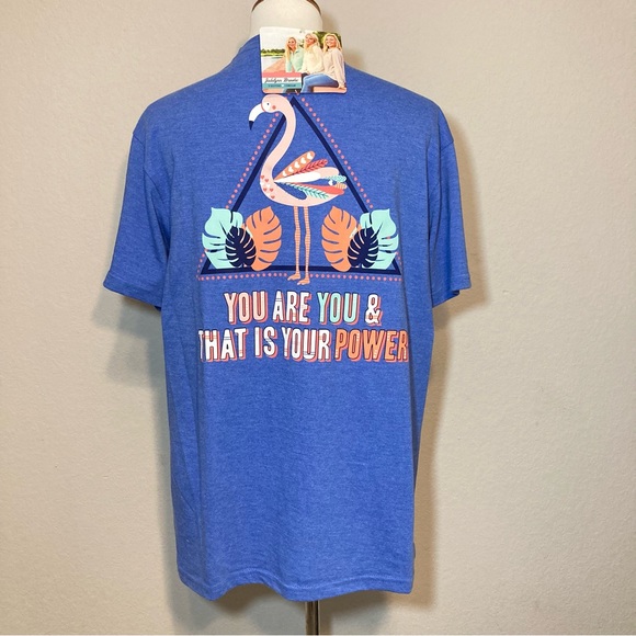 NWT JADELYNN BROOKE New Graphic Short Sleeve Flamingo You Are You Tee Shirt Med - Picture 5 of 12
